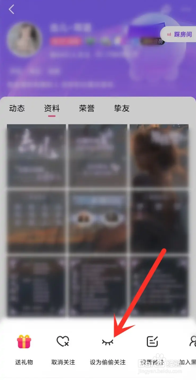 如何使用皮皮蟹APP设置偷偷关注？