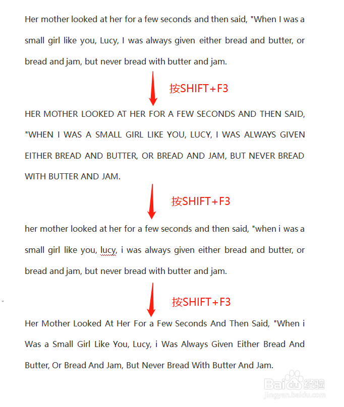 Word中如何使用快捷键改变英文单词的大小写