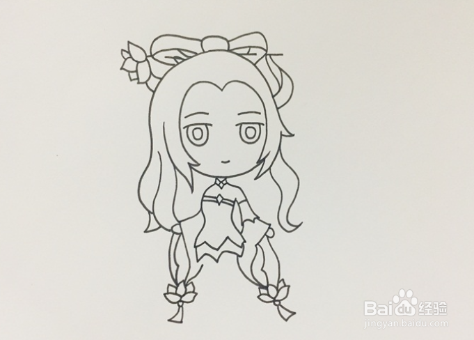 王者荣耀英雄，貂蝉的简笔画