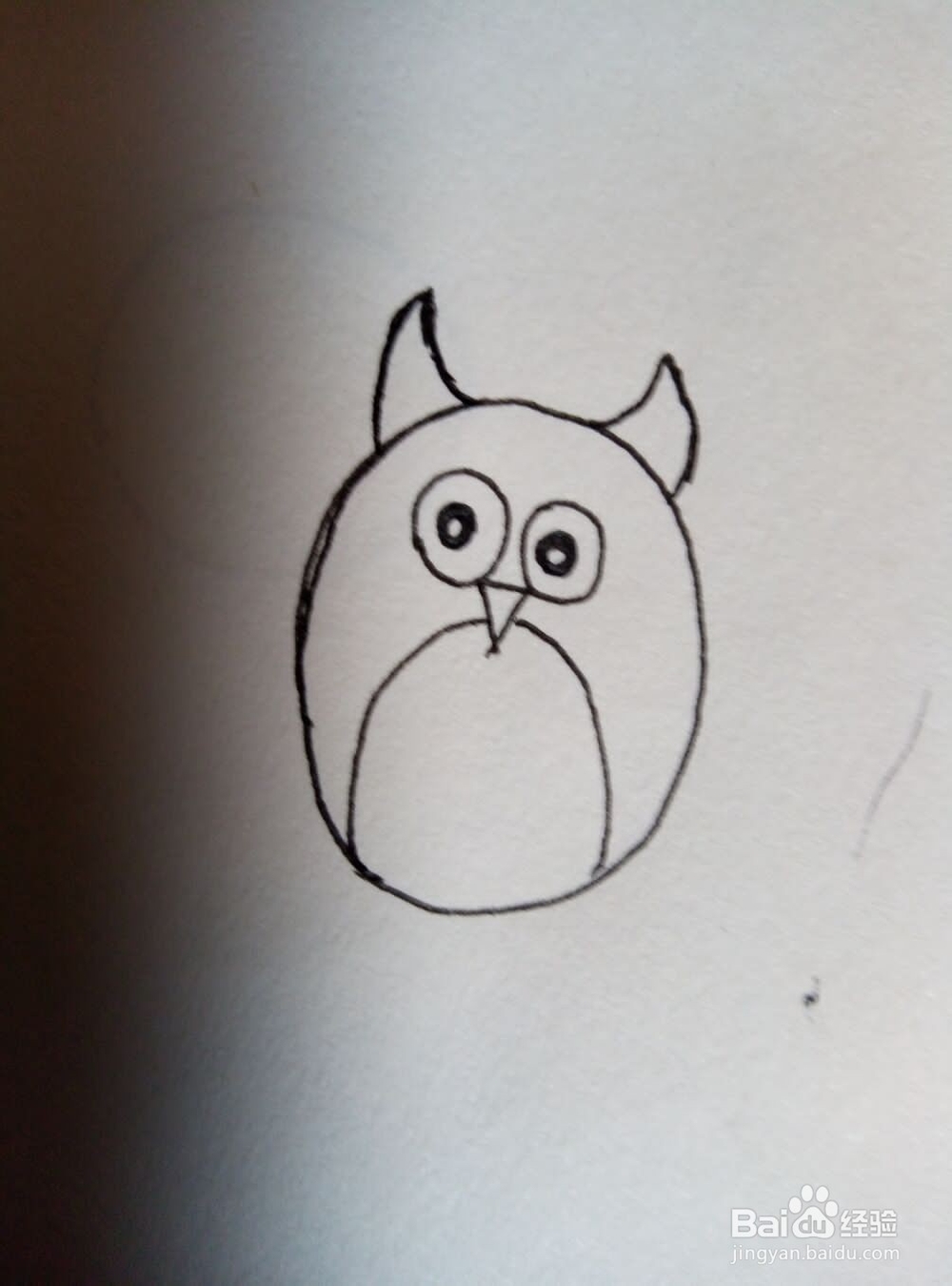 最胖猫头鹰简笔画