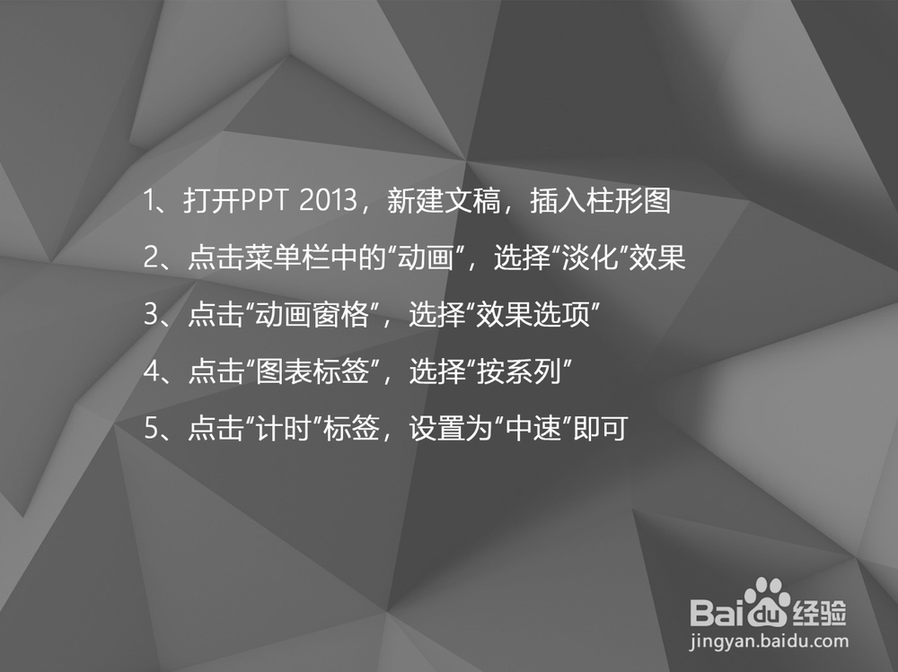 PPT 2013如何给图表添加动态进入效果