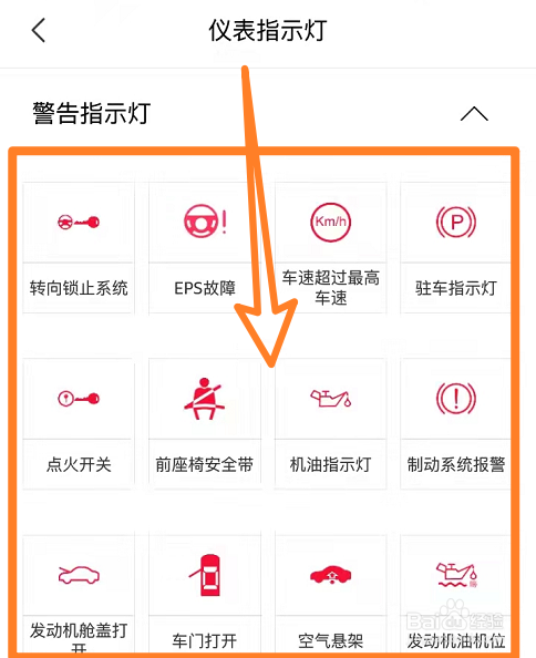 现代ix35仪表盘指示灯图解