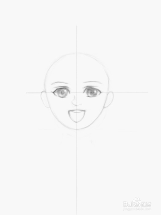 手绘板PS绘画画一条通往家的路之九：正脸画步骤