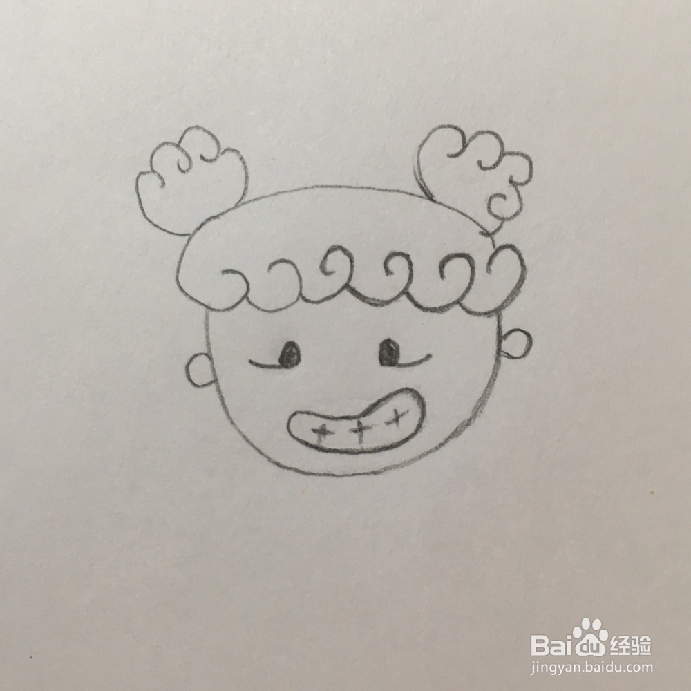 卷毛丸子头怎么画