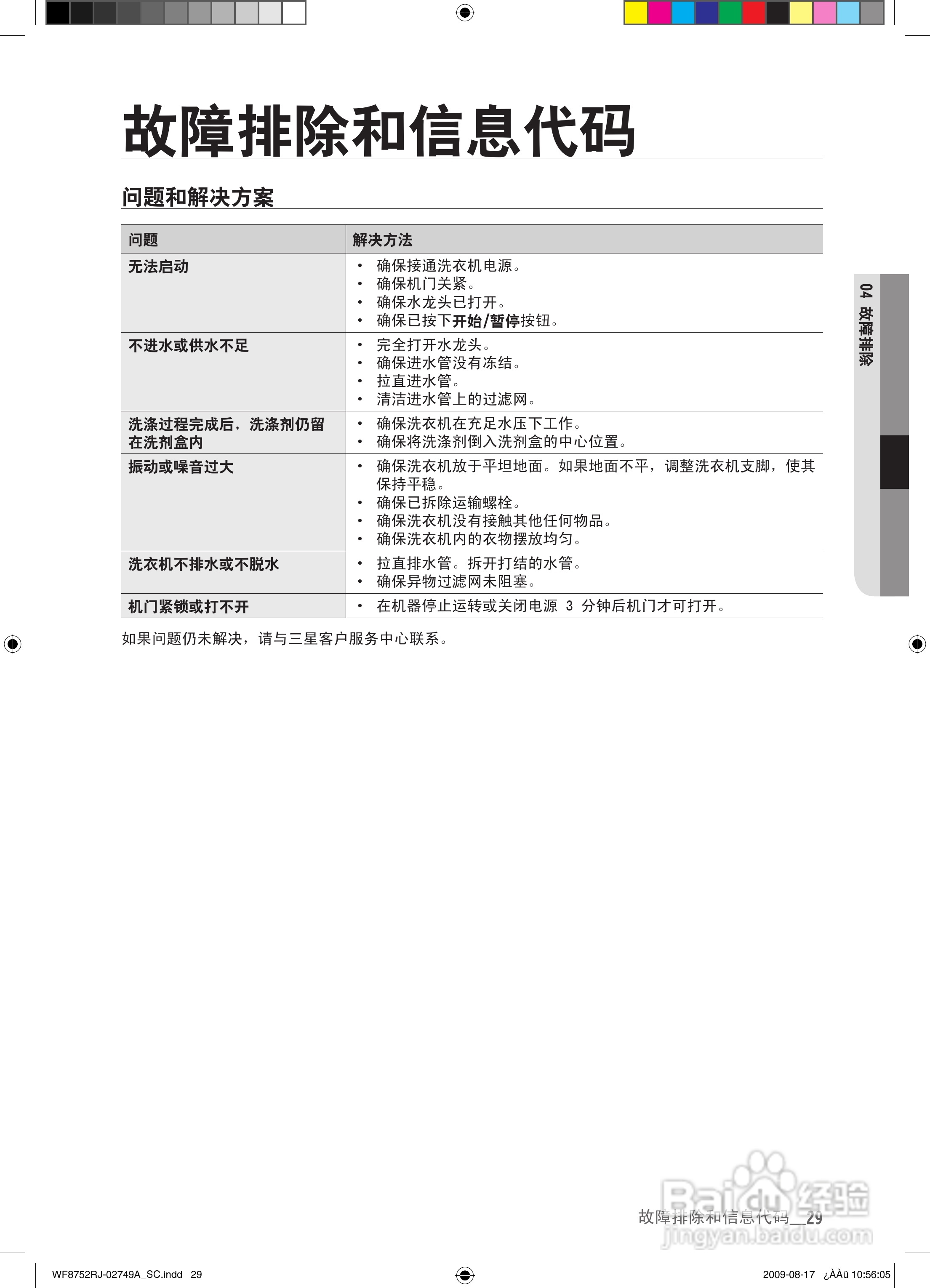 三星WD8752EJA滚筒洗衣机使用说明书:[3]