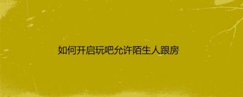 如何开启玩吧允许陌生人跟房