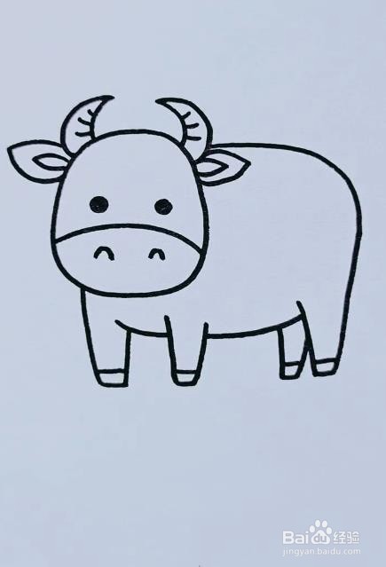 牛的尾巴怎么画简笔画图片
