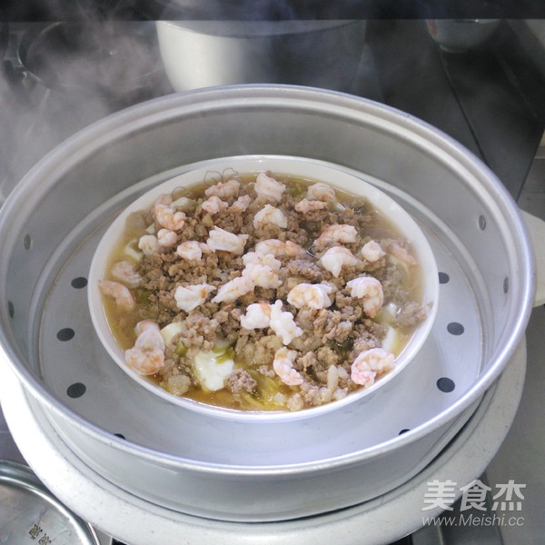 鲜嫩虾仁肉沫蒸豆腐
