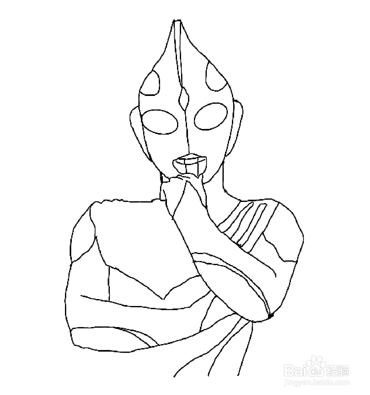 怎么画彩色简笔画迪迦奥特曼？