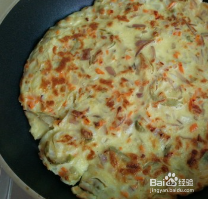 榨菜虾皮鸡蛋饼
