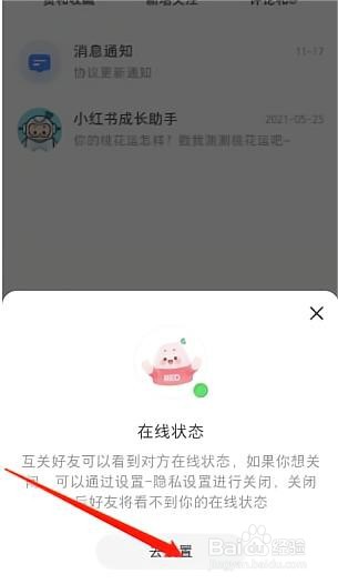 小红书个人在线状态如何关闭