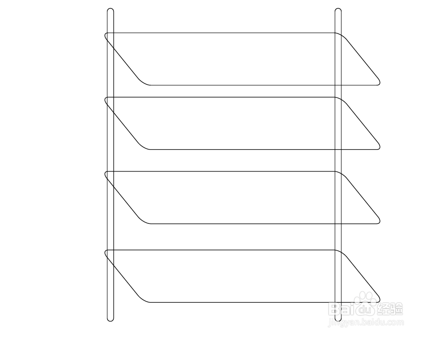 在AI如何绘制透视鞋架