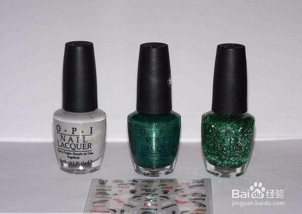 圣诞树美甲教程