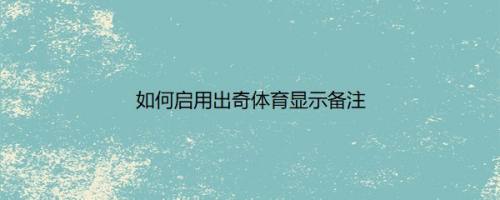 如何启用出奇体育显示备注