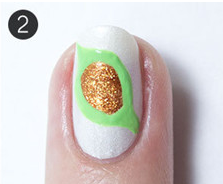 孔雀羽毛美甲画法教程