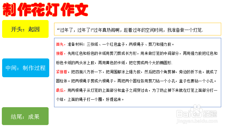 制作花灯作文