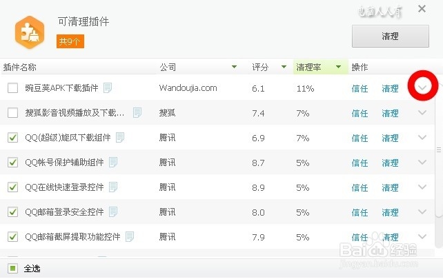 360安全卫士9.7：[17]清理插件