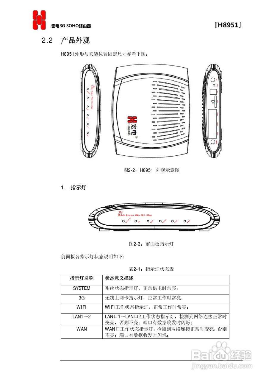 宏电 3G路由器H8951使用说明书:[2]