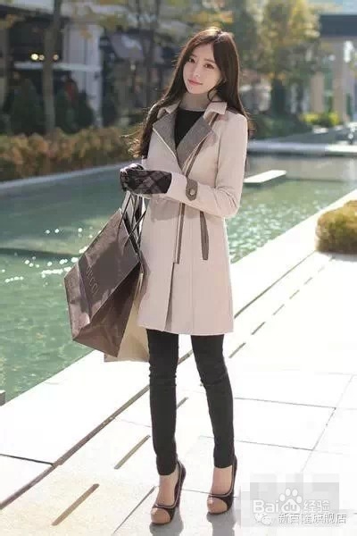 微胖女冬日大衣连裤袜显瘦搭配方法