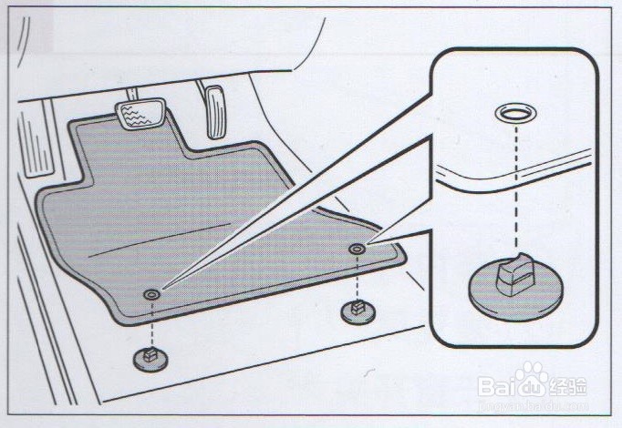 汽车脚垫卡扣拆图解图片