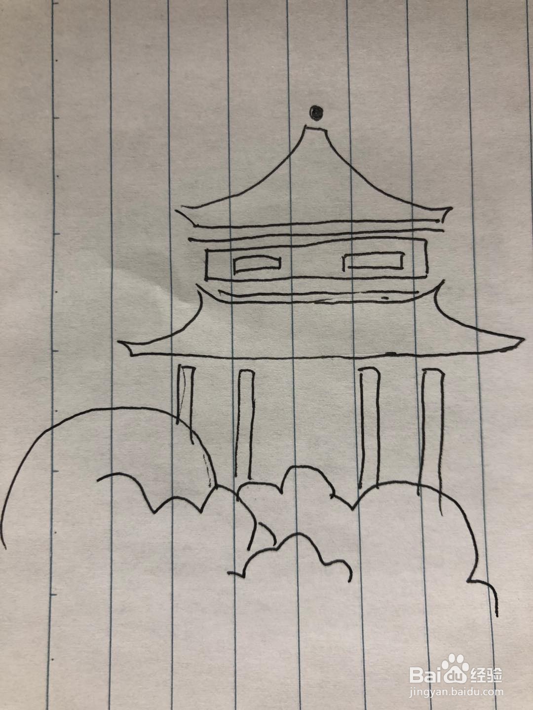 古楼简笔画图片