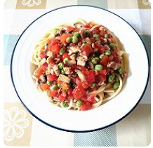 番茄豌豆肉酱意面