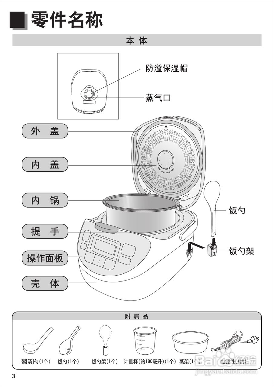 优雪电饭煲怎么用图解图片