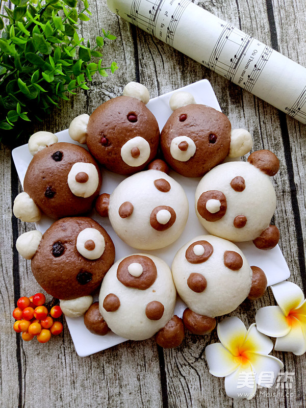 小熊豆沙包的做法