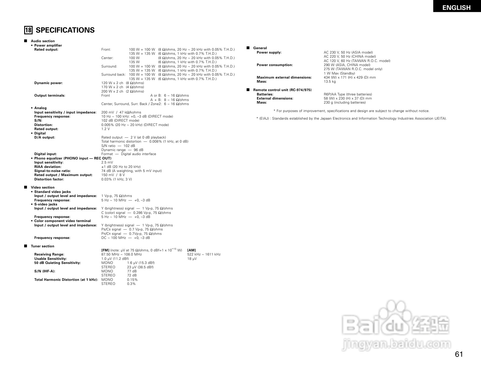 DENON AVR-2805收音环绕扩音机操作说明书:[4]