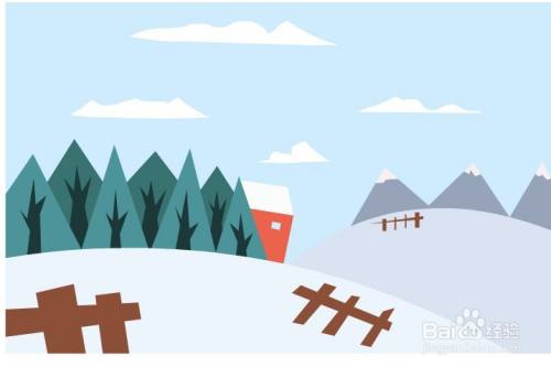 flash画一个农村冬天的场景