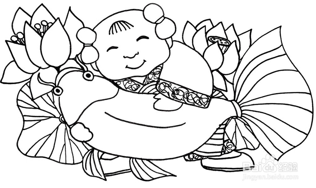 过年福娃简笔画怎么画