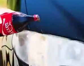 可乐洗车灯和后视镜