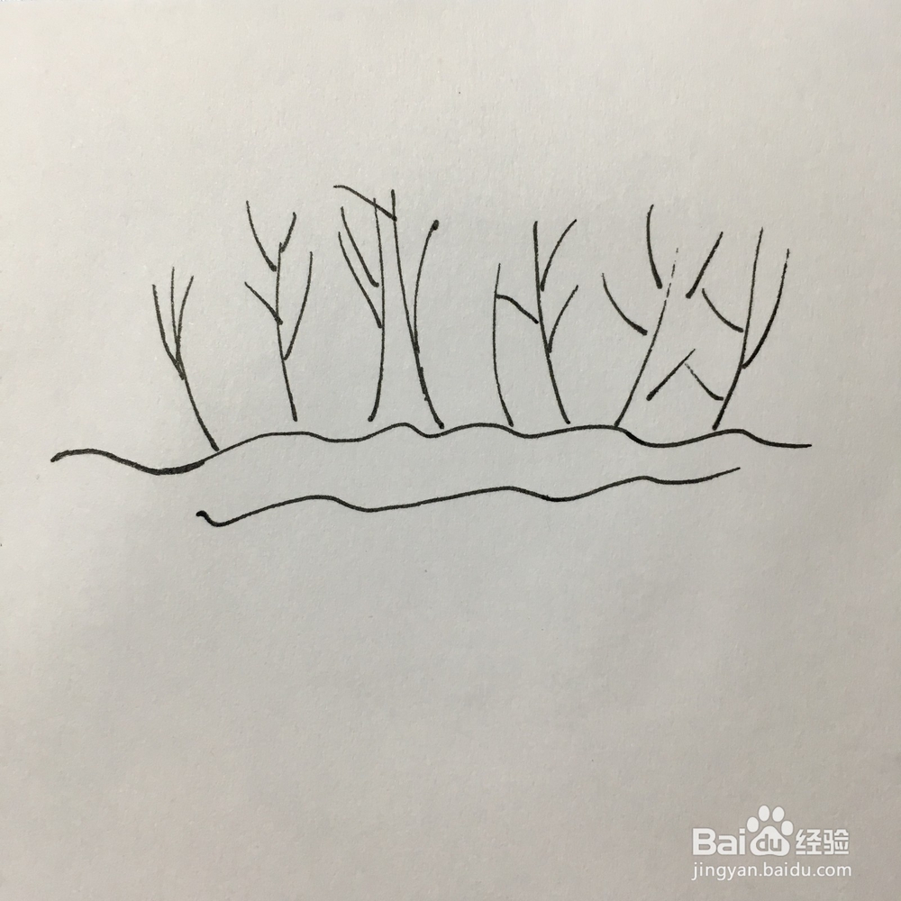 鱼塘和大海的简笔画分别怎么表示