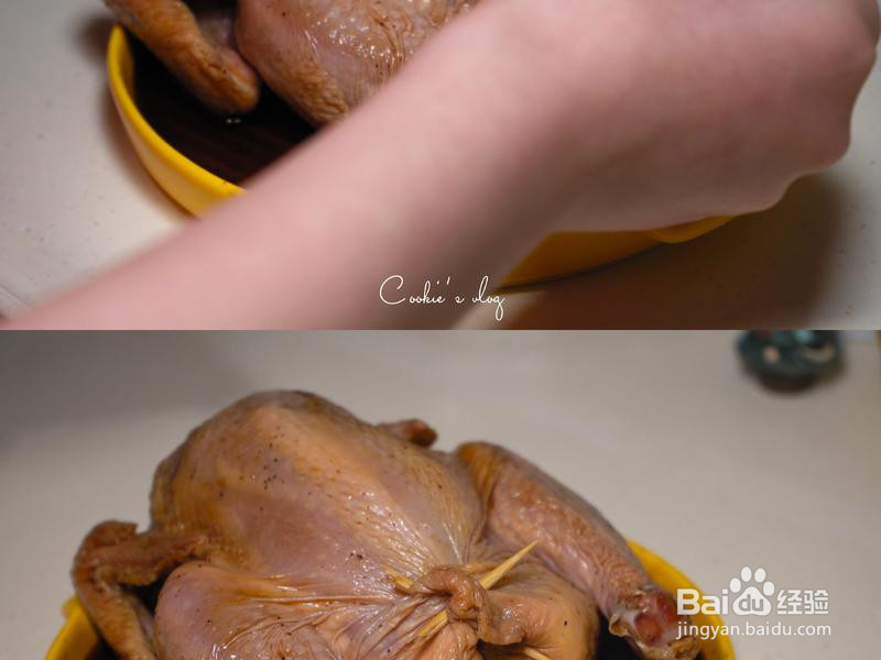 会爆汁的圣诞果蔬烤鸡的做法