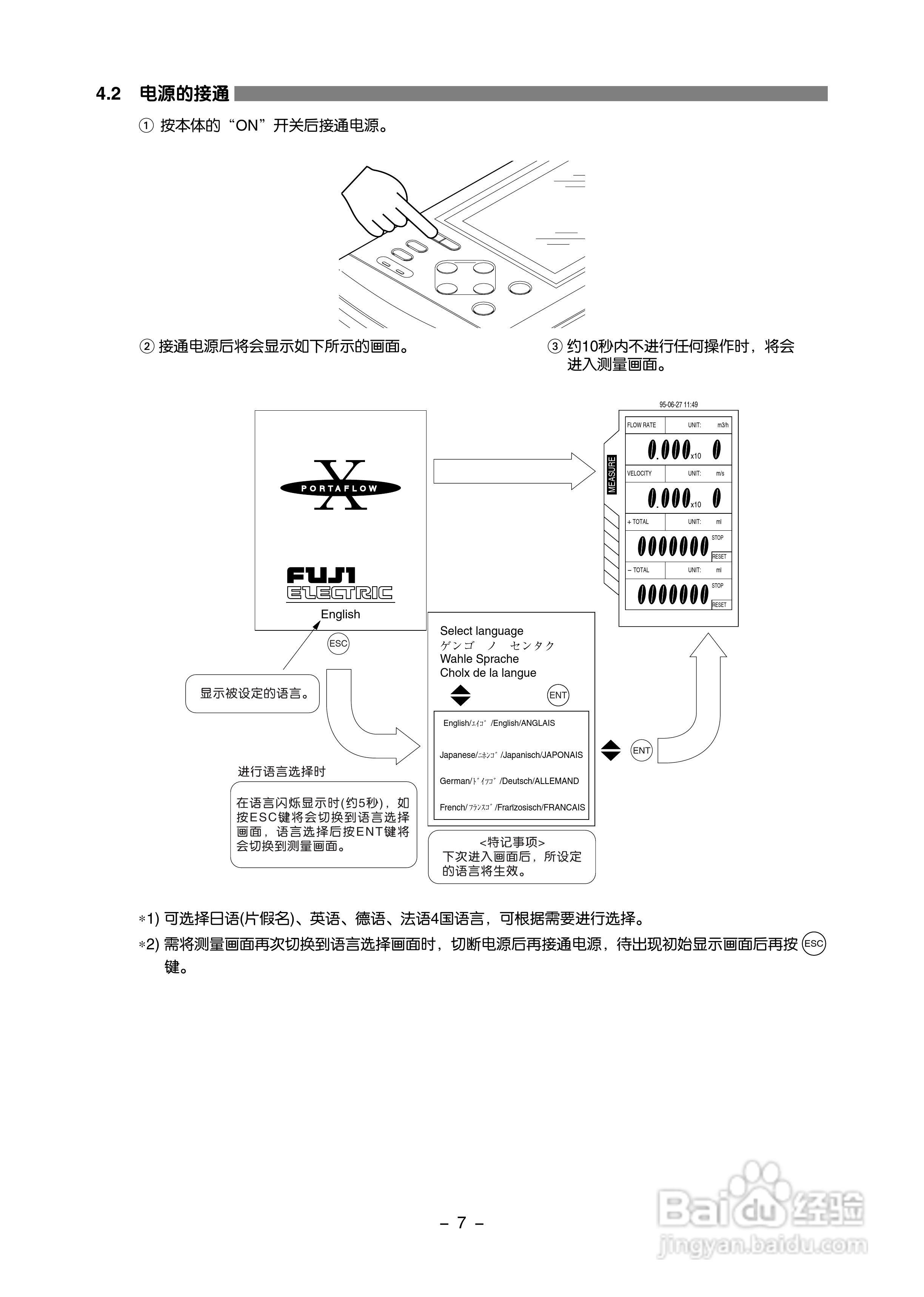 富士电机FLC-2便携式超声波流量计说明书:[2]