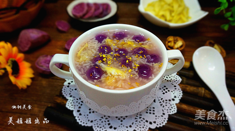 紫薯汤圆酒酿羹