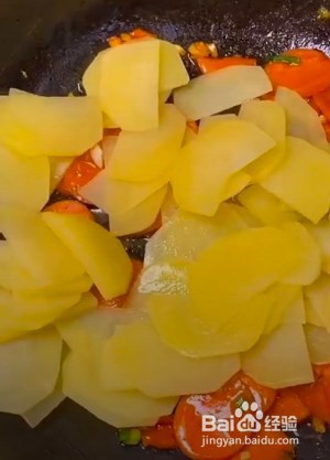 食补养生家常素菜-火腿炒土豆片