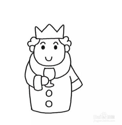 画国王和王后的儿童卡通简笔画教程