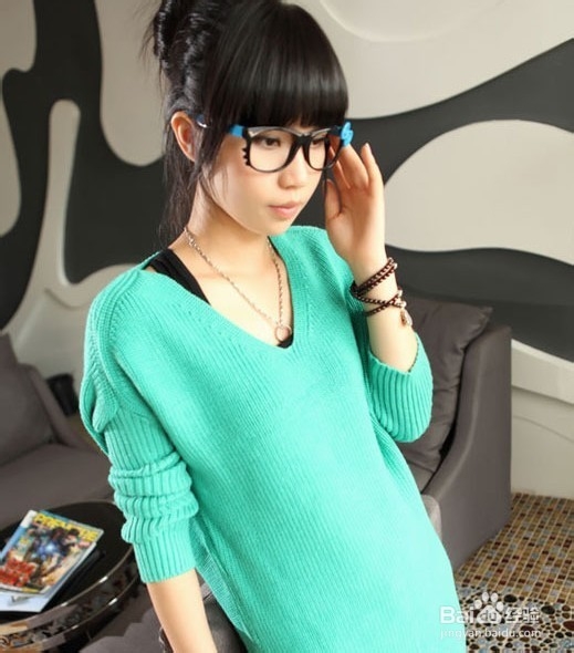 随性长款毛衣如何搭配穿出另类