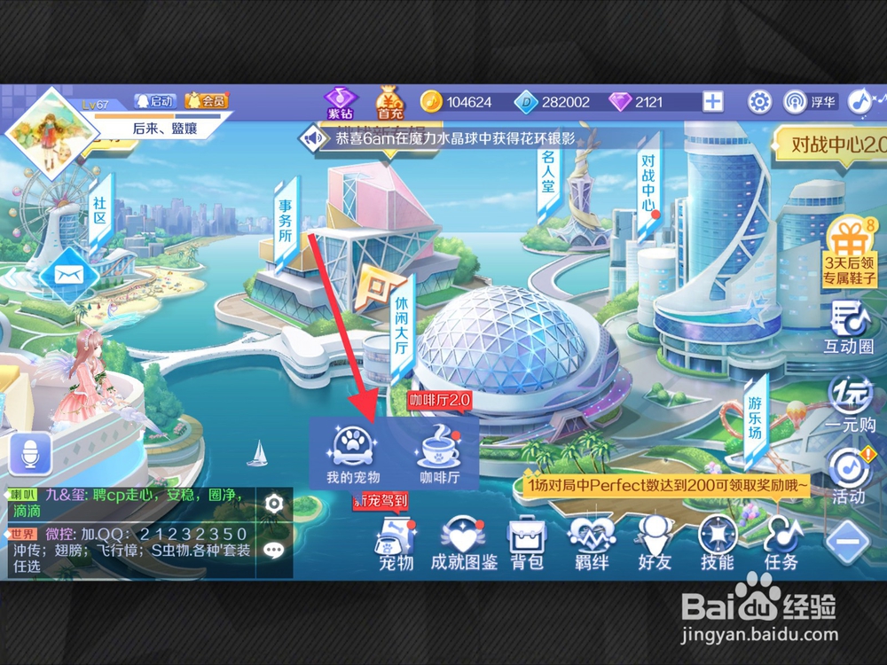 QQ炫舞怎么查看萌宠流云祥鹤各阶形态？