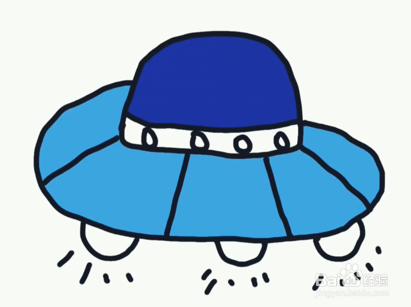 怎么画彩色简笔画飞碟