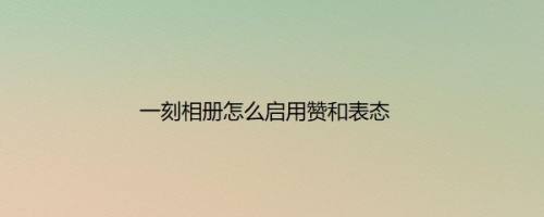 一刻相册怎么启用赞和表态