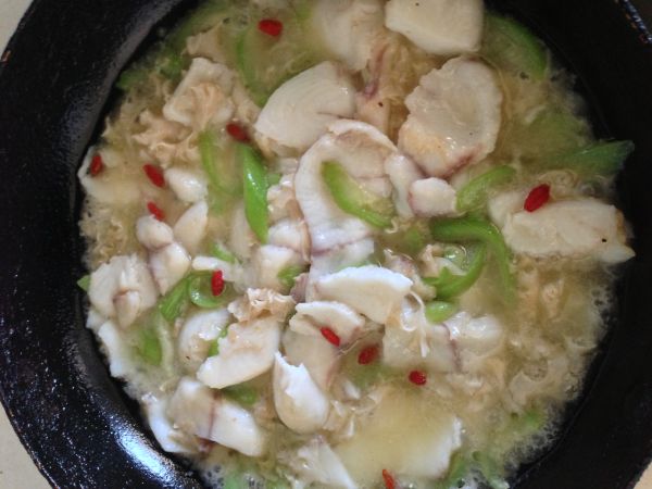 丝瓜何仙菇溜鱼片