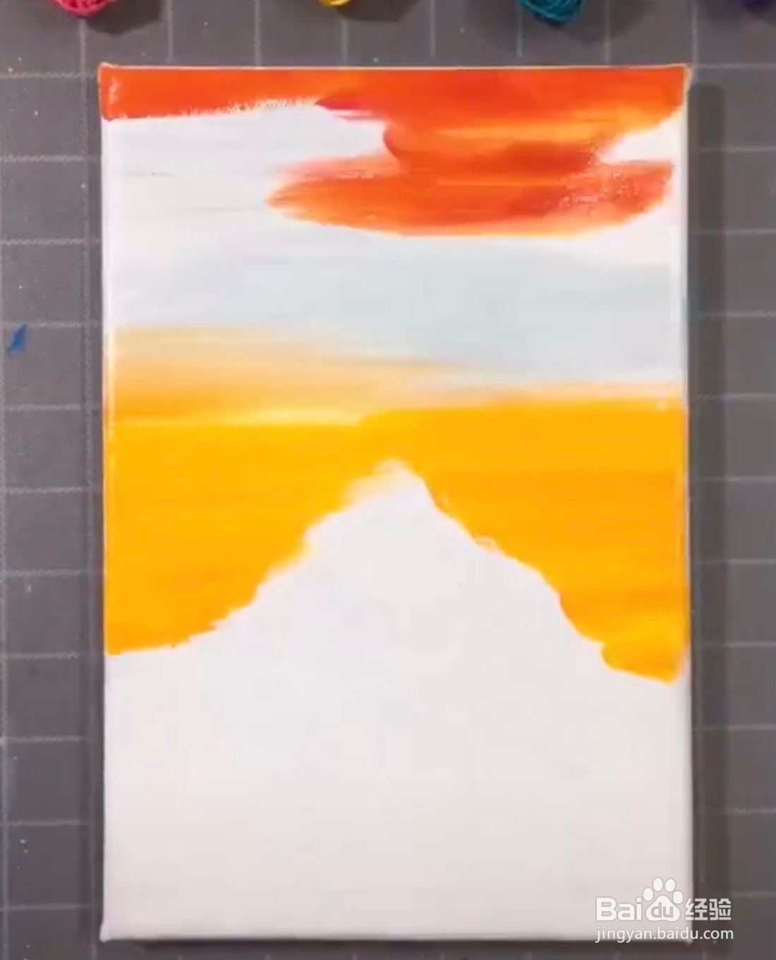 教你用刮刀绘画夕阳的雪山