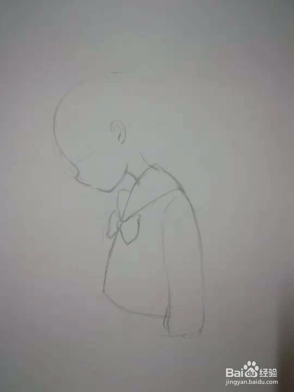 剪刀石头布Q版漫画水手服人物手绘插画线稿教程