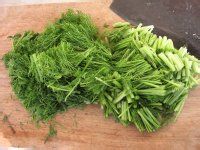 茴香苗鸡蛋打卤面的做法