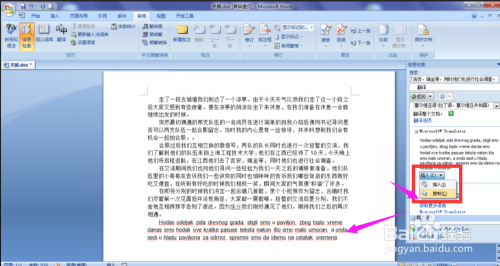 word文档中的中文翻译功能如何使用