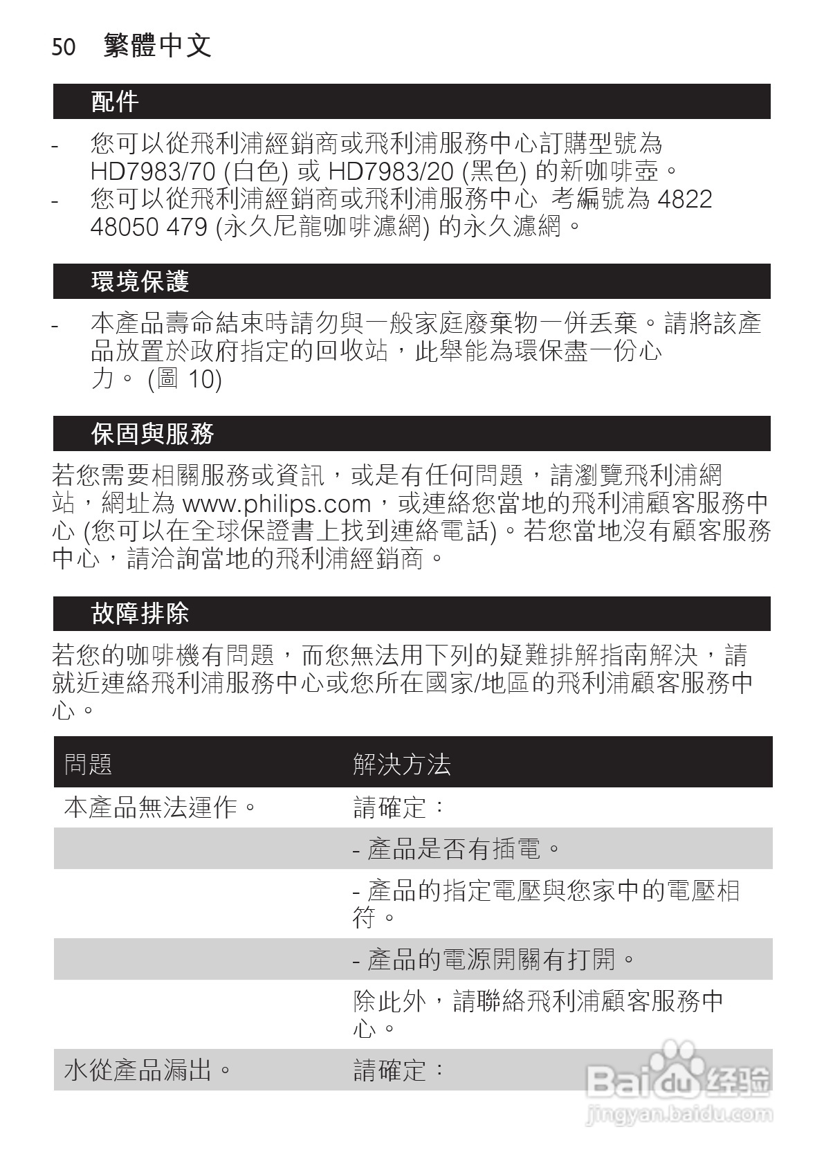 飞利浦HD7448/70咖啡壶使用说明书:[5]