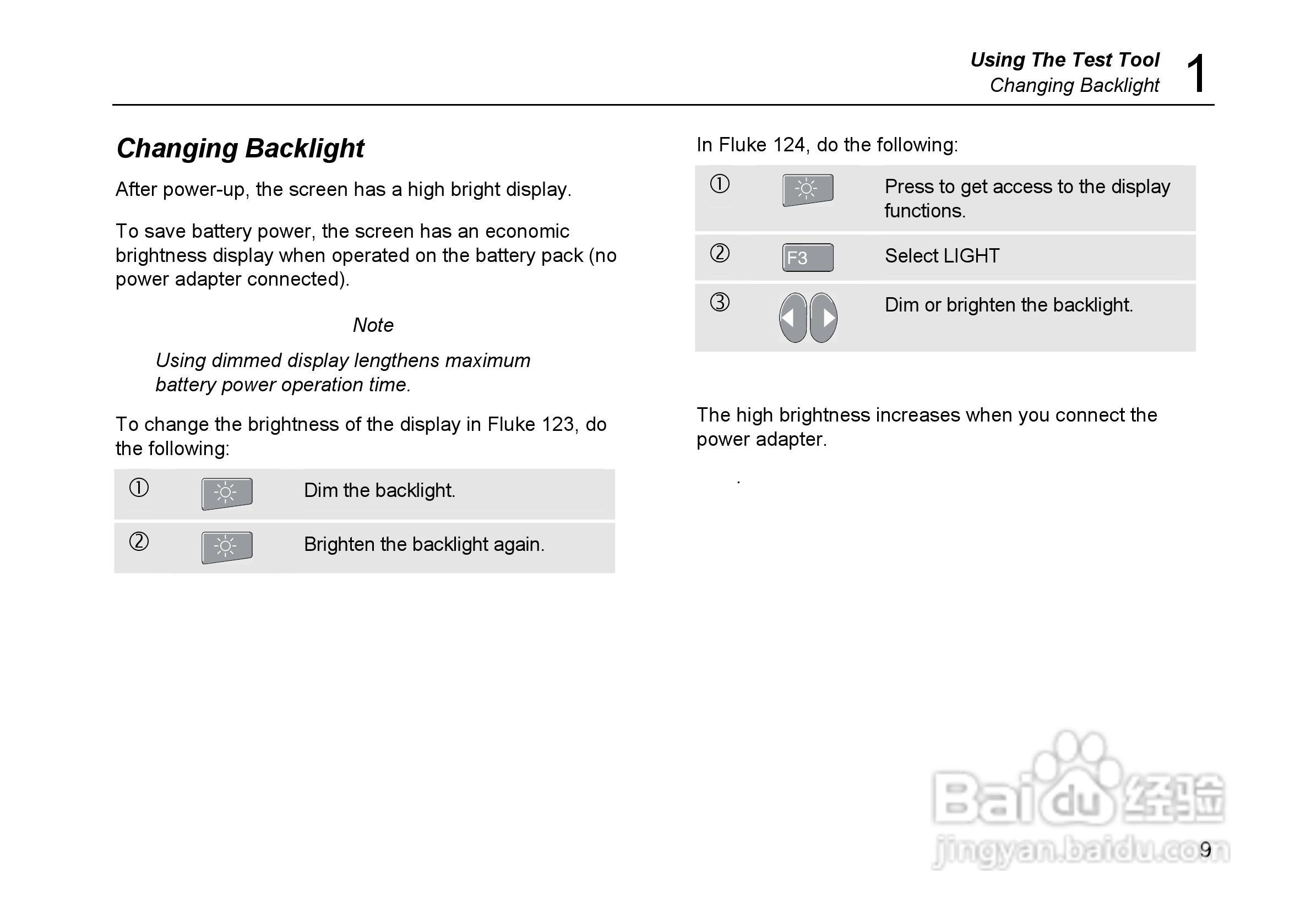 福禄克Fluke 124示波表使用说明书:[2]