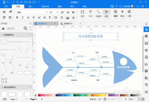 鱼骨图模板怎么画
